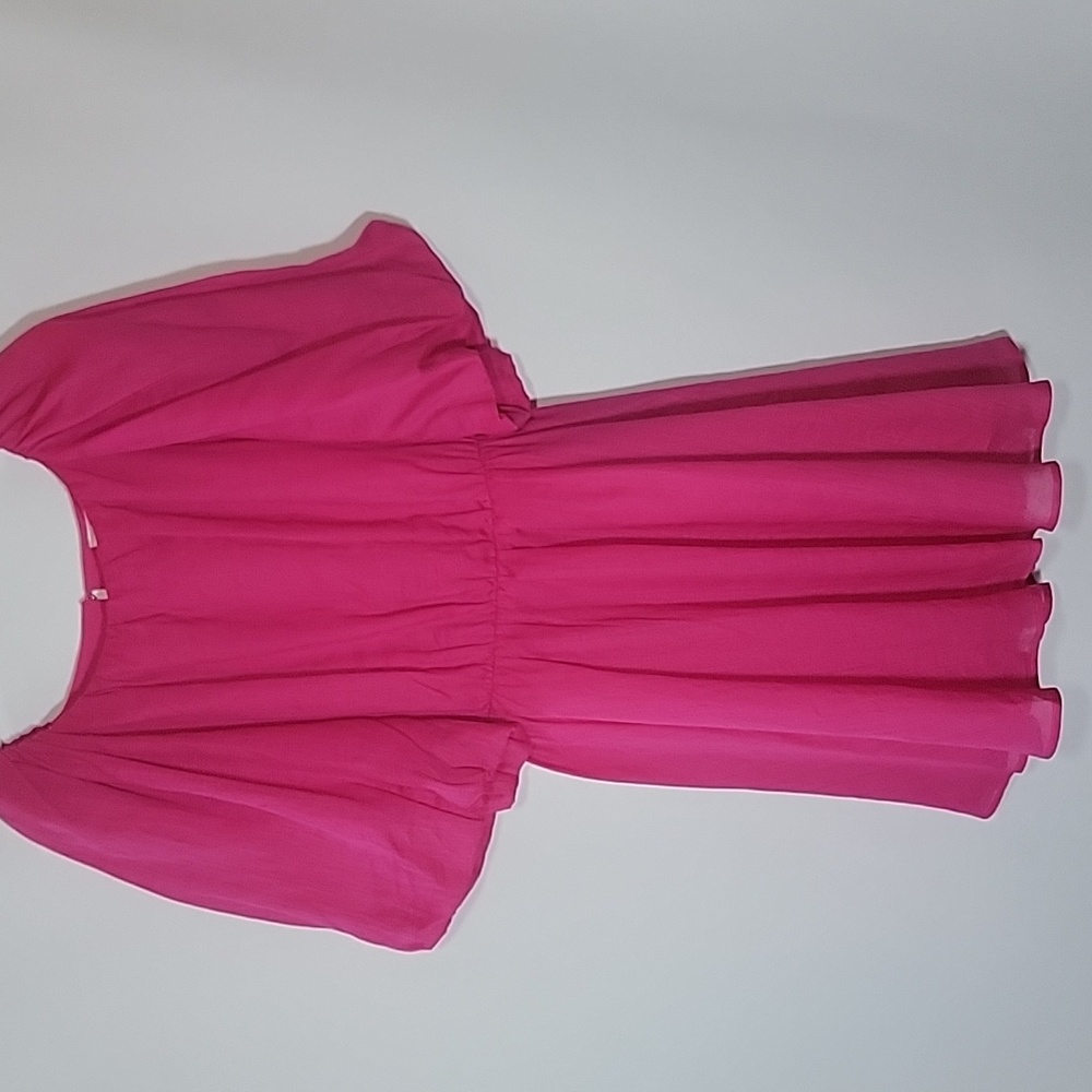 A LOVES A | Magenta Puff Sleeve Open Back Dress